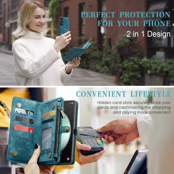 CaseMe Samsung Galaxy S23 FE Etui 008 Series Avtakbart Deksel Blå