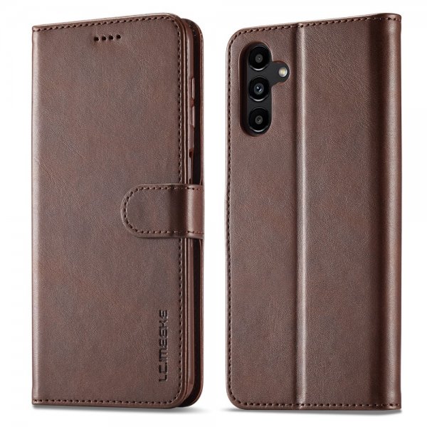 Lc.Imeeke Samsung Galaxy S23 FE Etui med Kortlomme stativfunksjon Brun