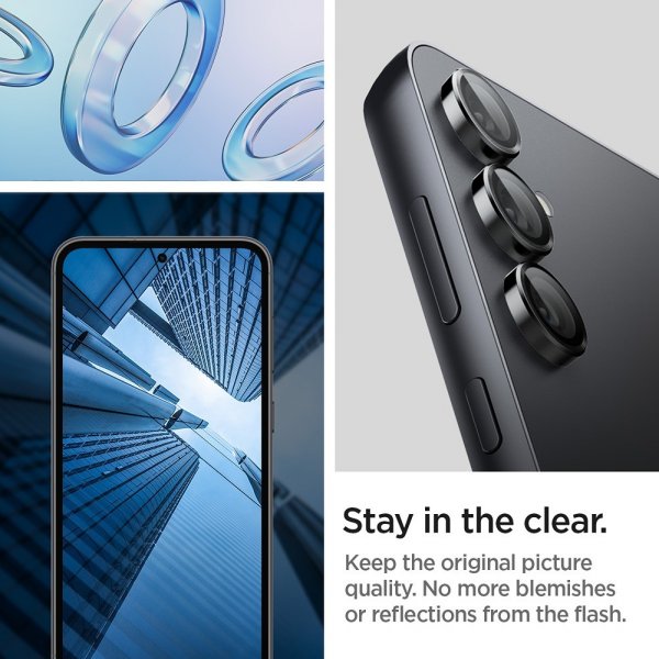 Spigen Samsung Galaxy S23 FE Kamerabeskytter Glas.tR EZ Fit Optik Pro 2-pakning Svart
