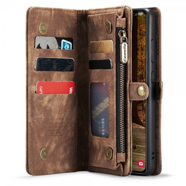 CaseMe Samsung Galaxy S23 Etui 008 Series Avtakbart Deksel Brun