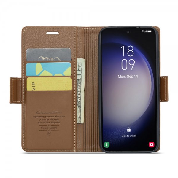 CaseMe Samsung Galaxy S23 Etui 023 Series Brun