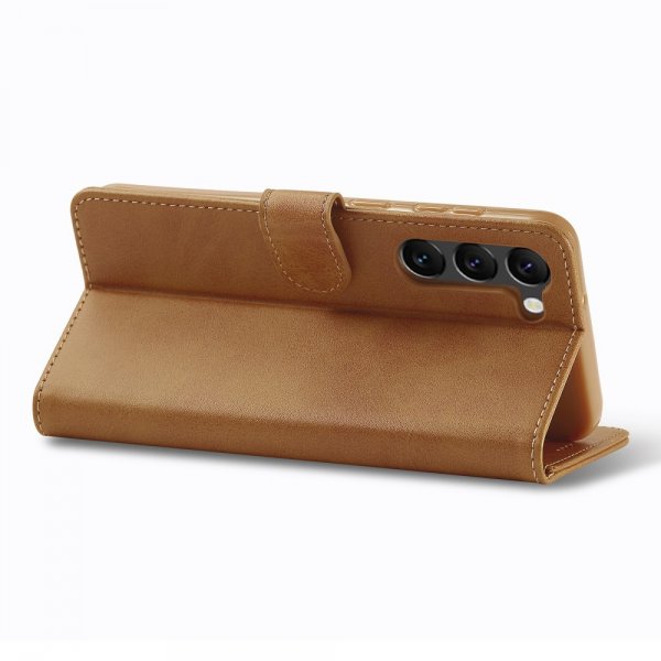 Lc.Imeeke Samsung Galaxy S23 Etui med Kortlomme stativfunksjon Brun