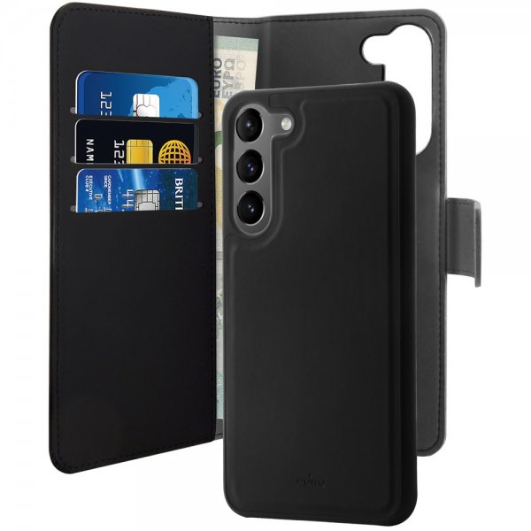 Puro Samsung Galaxy S23 Etui Wallet Detachable 2 in 1 Svart