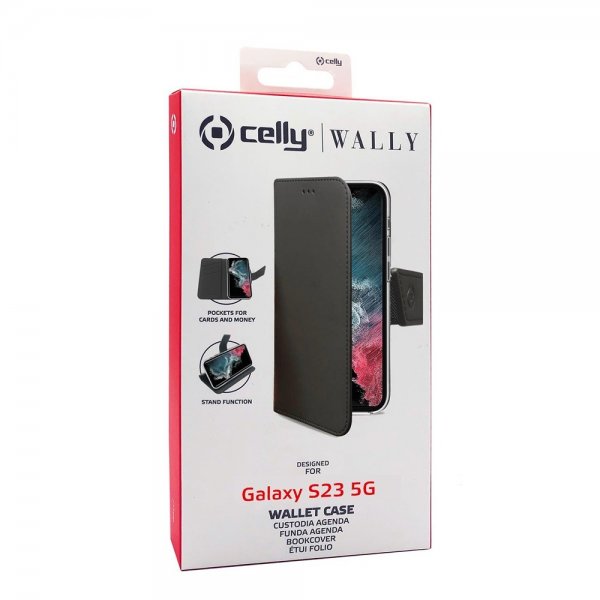 Celly Samsung Galaxy S23 Etui Wally Wallet Case Svart