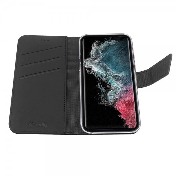Celly Samsung Galaxy S23 Etui Wally Wallet Case Svart