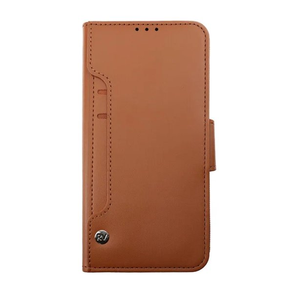 Rvelon Samsung Galaxy S23 Plus Etui Utbrettbar Kortlomme Brun