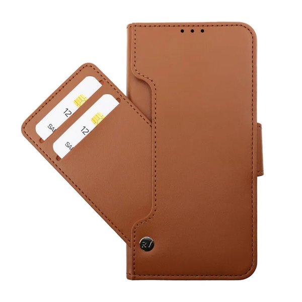 Rvelon Samsung Galaxy S23 Plus Etui Utbrettbar Kortlomme Brun