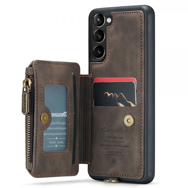 CaseMe Samsung Galaxy S23 Plus Deksel C20 Kortlomme Glidelås Kaffe