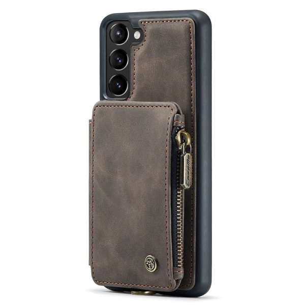 CaseMe Samsung Galaxy S23 Plus Deksel C20 Kortlomme Glidelås Kaffe