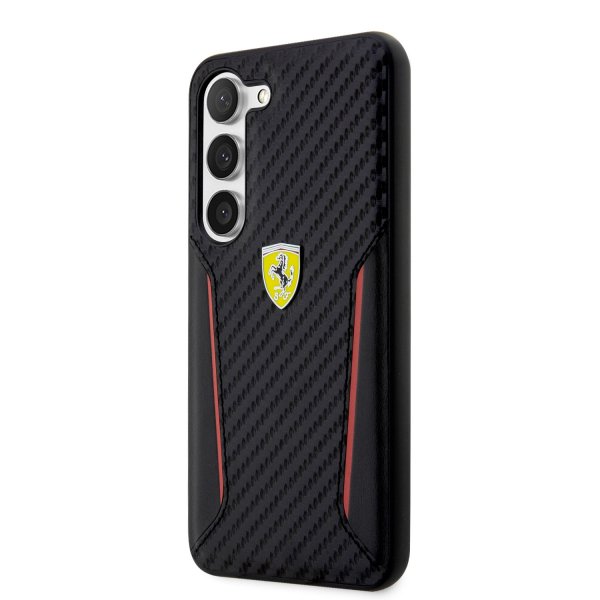 Ferrari Samsung Galaxy S23 Plus Deksel Carbon & Stripe Svart
