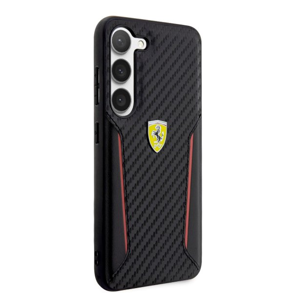Ferrari Samsung Galaxy S23 Plus Deksel Carbon & Stripe Svart