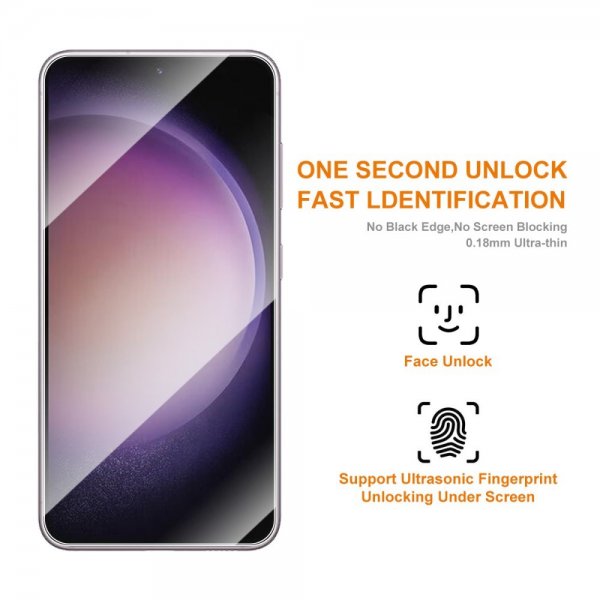 ENKAY Samsung Galaxy S23 Plus Deksel med Skjermbeskytter Skinntekstur Rosa