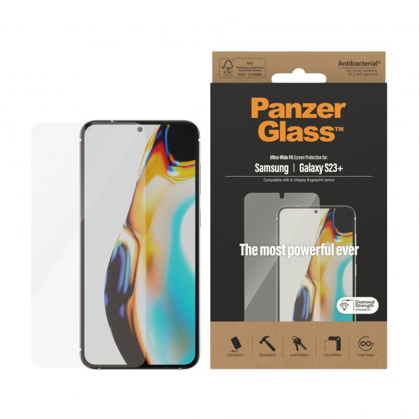 PanzerGlass Samsung Galaxy S23 Plus Skjermbeskytter Ultra-Wide Fit