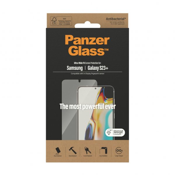 PanzerGlass Samsung Galaxy S23 Plus Skjermbeskytter Ultra-Wide Fit