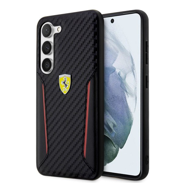 Ferrari Samsung Galaxy S23 Deksel Carbon & Stripe Svart