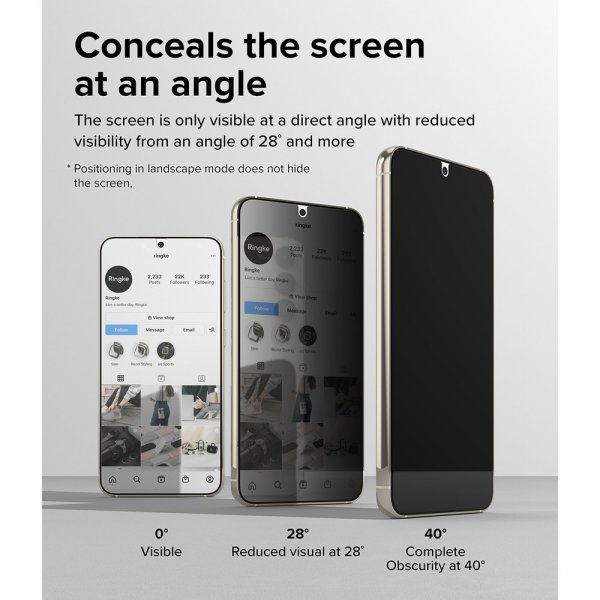 Ringke Samsung Galaxy S23 Skjermbeskytter Privacy Glass
