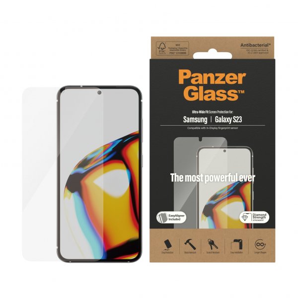 PanzerGlass Samsung Galaxy S23 Skjermbeskytter Ultra-Wide Fit EasyAligner