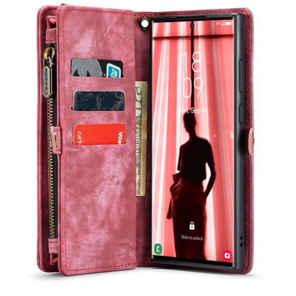 CaseMe Samsung Galaxy S23 Ultra Etui 008 Series Avtakbart Deksel Rød