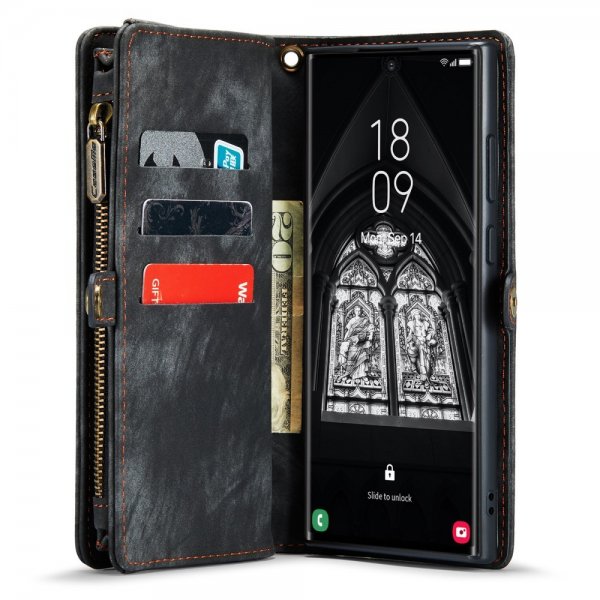 CaseMe Samsung Galaxy S23 Ultra Etui 008 Series Avtakbart Deksel Svart
