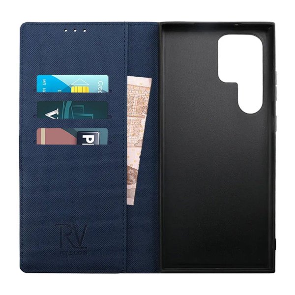 Rvelon Samsung Galaxy S23 Ultra Etui Detachable Wallet Case Blå