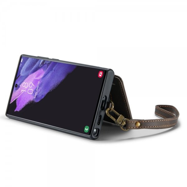 CaseMe Samsung Galaxy S23 Ultra Deksel C20 Kortlomme Glidelås Kaffe