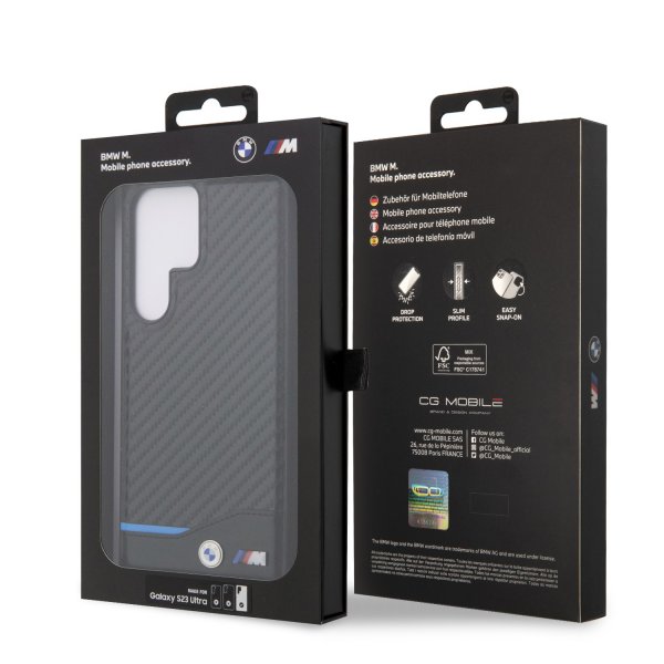 BMW Samsung Galaxy S23 Ultra Deksel Carbon & Stripe Svart