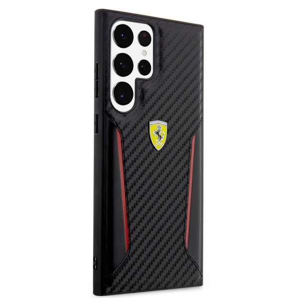 Ferrari Samsung Galaxy S23 Ultra Deksel Carbon & Stripe Svart
