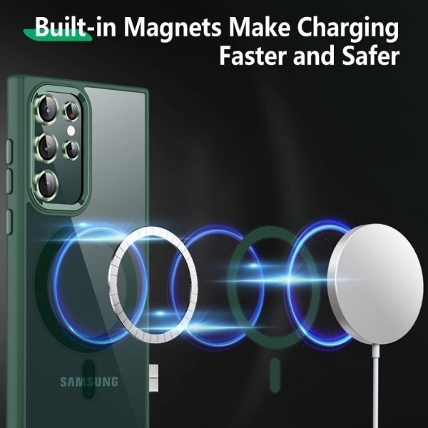 Samsung Galaxy S23 Ultra Deksel Farget Kant MagSafe Grønn