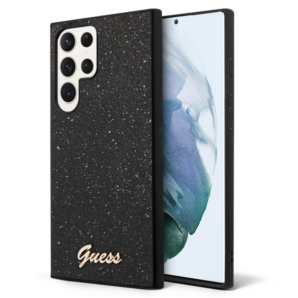 Guess Samsung Galaxy S23 Ultra Deksel Fixed Glitter Case Svart