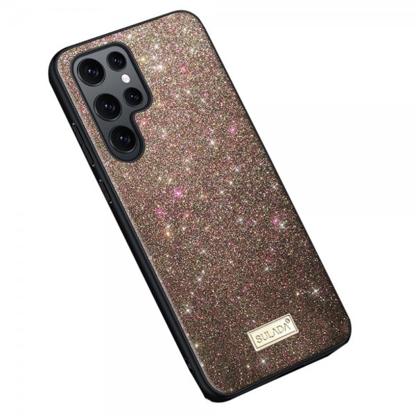 Sulada Samsung Galaxy S23 Ultra Deksel Glitter Rosegull