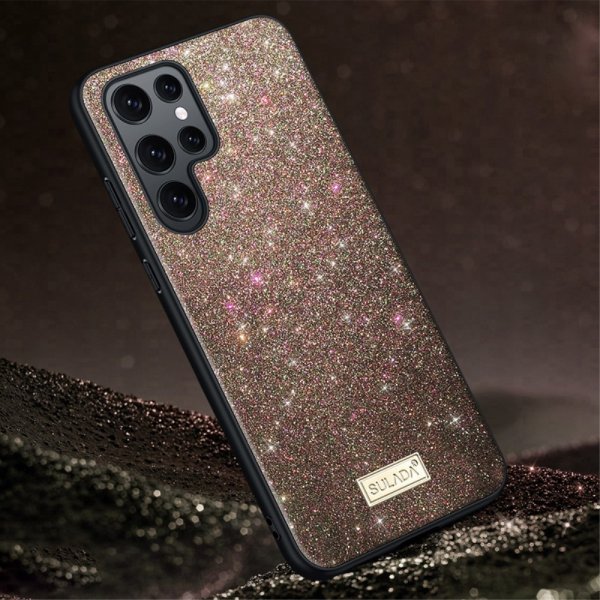 Sulada Samsung Galaxy S23 Ultra Deksel Glitter Rosegull
