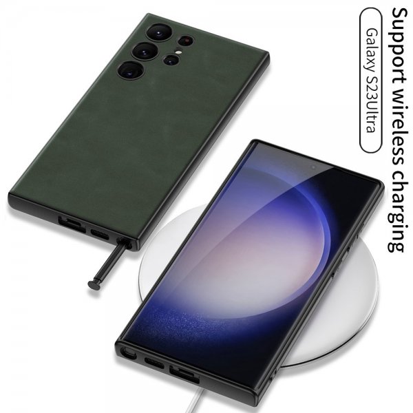 GKK Samsung Galaxy S23 Ultra Deksel Skinntekstur Brun