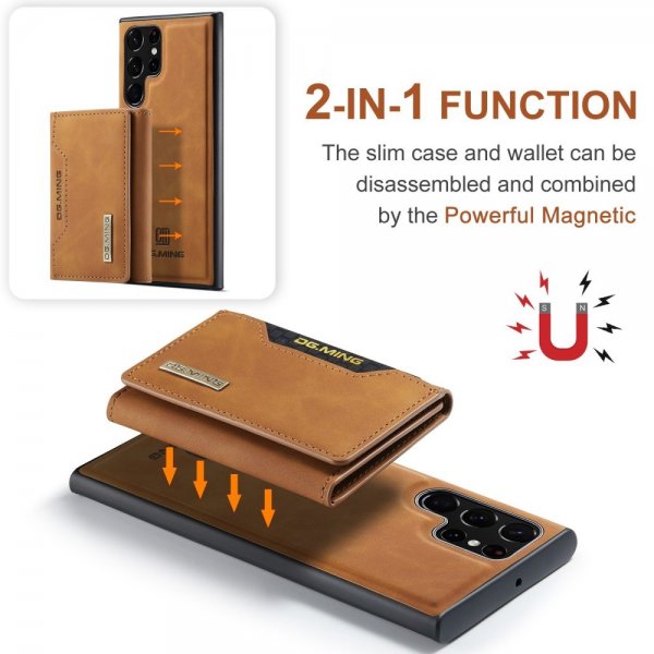 Dg.Ming Samsung Galaxy S23 Ultra Deksel M2 Series Avtakbart Kortholder Brun