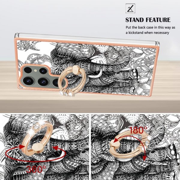 Samsung Galaxy S23 Ultra Deksel Finger Ring Motiv Elefant