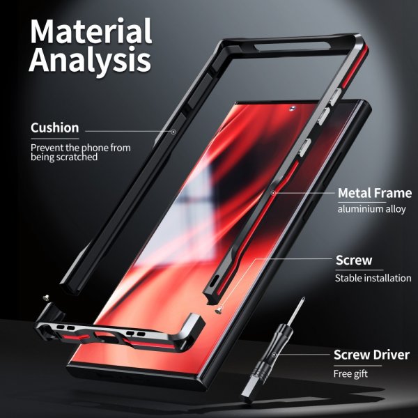 Samsung Galaxy S23 Ultra Deksel Metal Bumper Sølv
