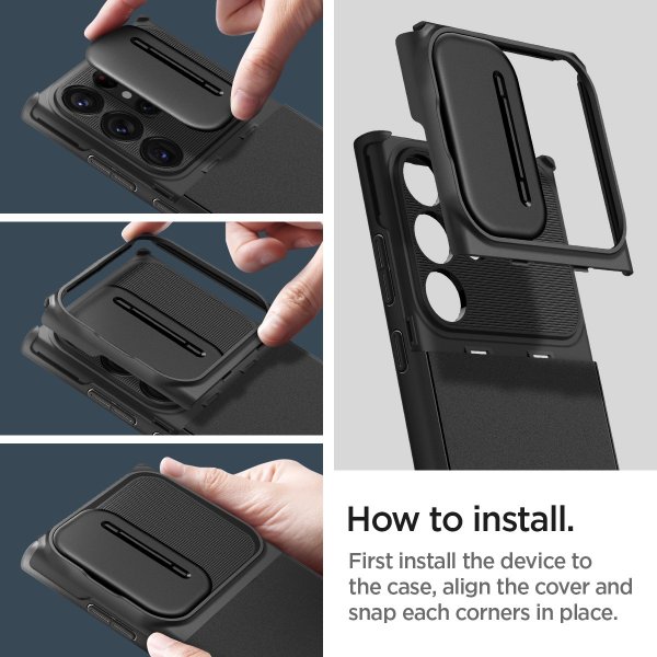 Spigen Samsung Galaxy S23 Ultra Deksel Optik Armor Svart