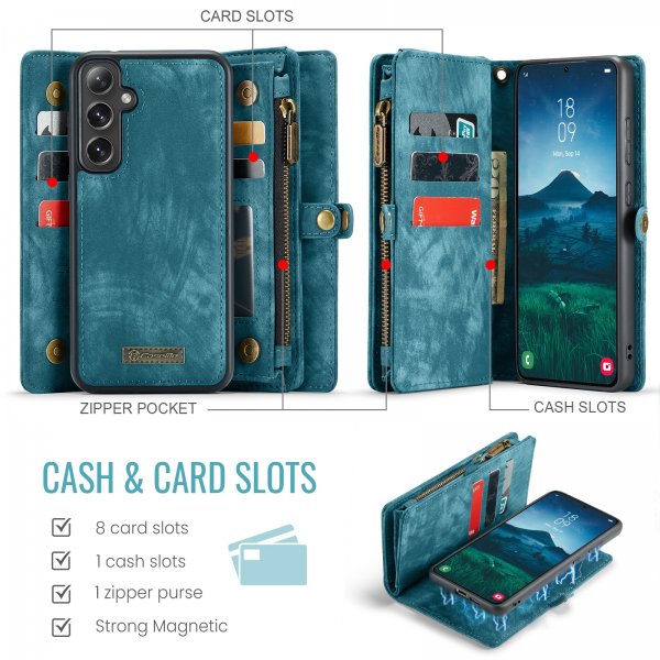 CaseMe Samsung Galaxy S24 FE Etui 008 Series Avtakbart Deksel Blå