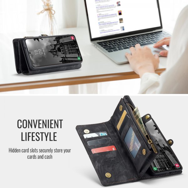 CaseMe Samsung Galaxy S24 FE Etui 008 Series Avtakbart Deksel Svart