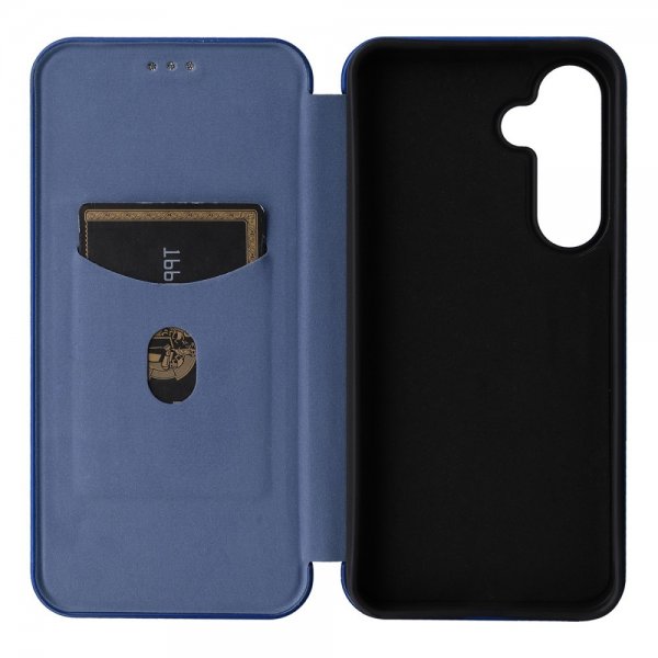 Samsung Galaxy S24 FE Etui Karbonfibertekstur Blå