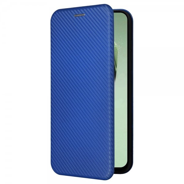 Samsung Galaxy S24 FE Etui Karbonfibertekstur Blå