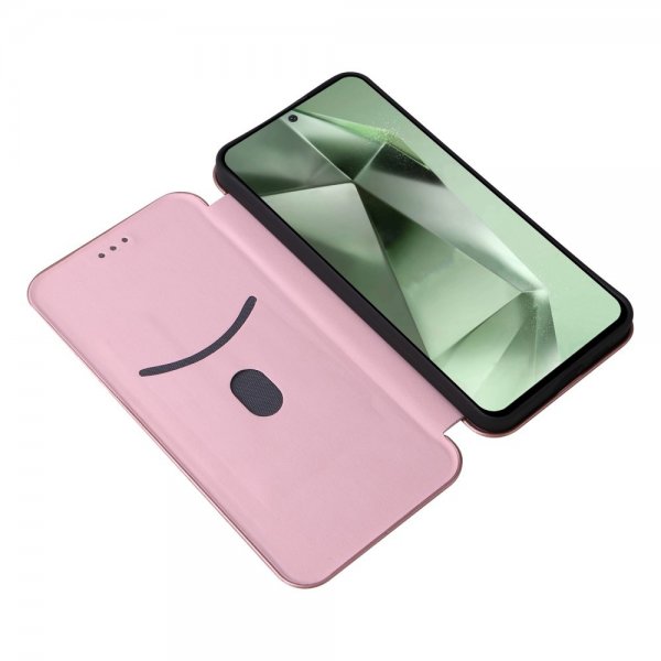Samsung Galaxy S24 FE Etui Karbonfibertekstur Rosegull
