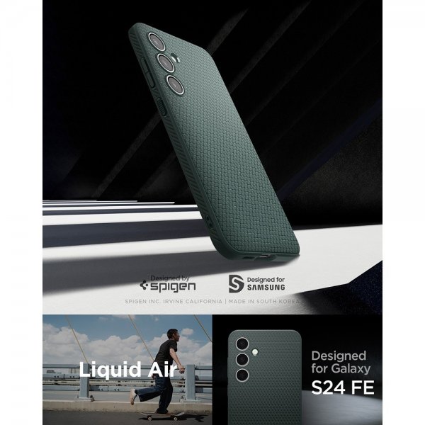 Spigen Samsung Galaxy S24 FE Deksel Liquid Air Abyss Green