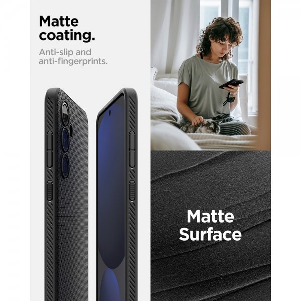 Spigen Samsung Galaxy S24 FE Deksel Liquid Air Matte Black