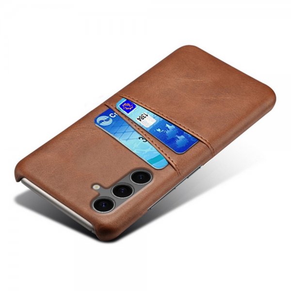 Samsung Galaxy S24 FE Deksel med To Kortlommer Brun