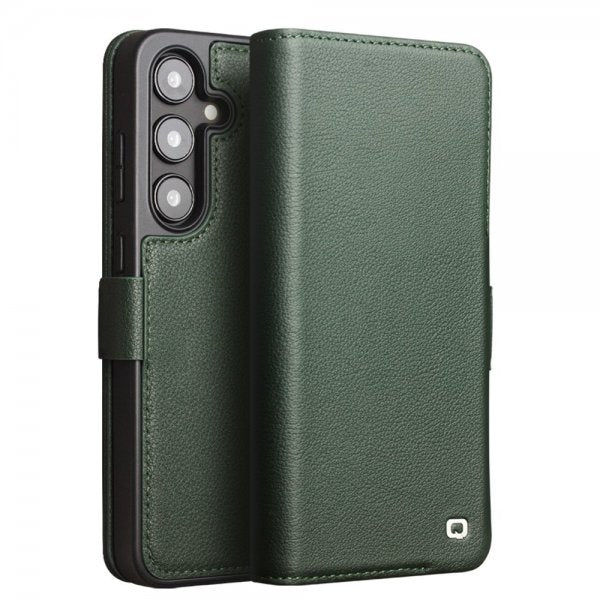 Qialino Samsung Galaxy S24 Etui Ekte Skinn Grønn