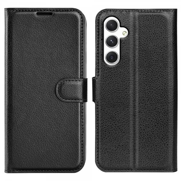 Samsung Galaxy S24 Etui Litchi Svart