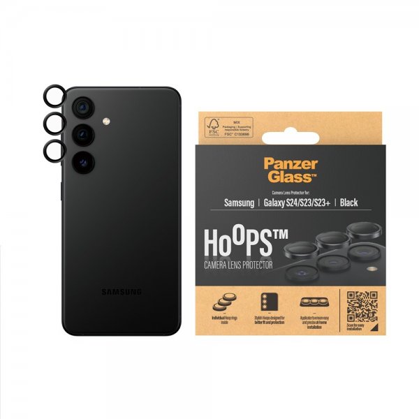 PanzerGlass Samsung Galaxy S23/S23 Plus/S24 Kamerabeskytter Hoops Svart