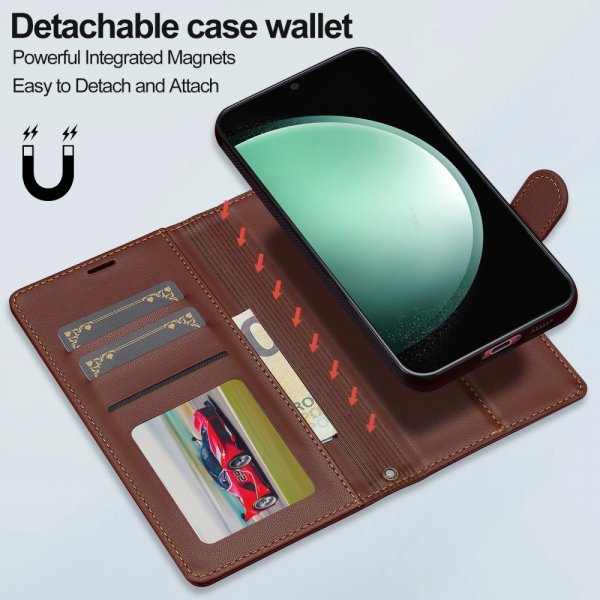 Lc.Imeeke Samsung Galaxy S24 Plus Etui Avtagbart Deksel L2 Series MagSafe Brun