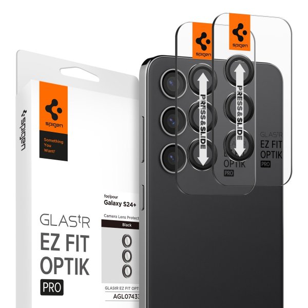 Spigen Samsung Galaxy S24 Plus Kamerabeskytter GLAS.tR EZ Fit Optik Pro 2-pakning Svart