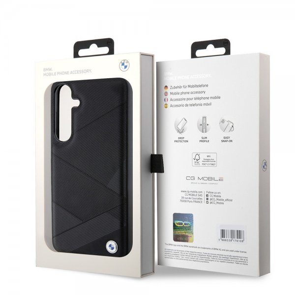 BMW Samsung Galaxy S24 Plus Genuine Leather Textured Svart